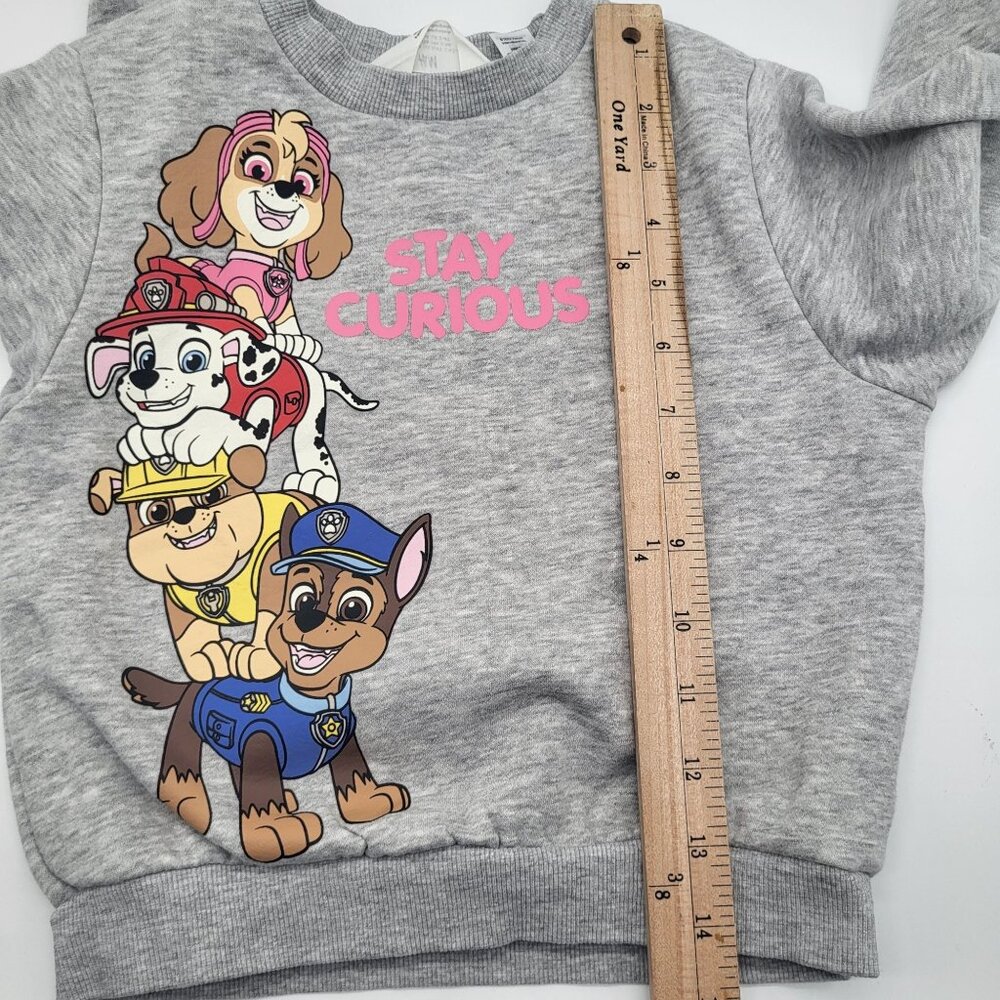H&M x Paw Patrol Toddler Girls Sweatshirt SZ 3/4T Gray Graphic Print - Picture 3 of 7